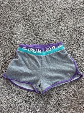 Girls Disney store grey cotton athletic princess shorts Dream it. Do it.Waist